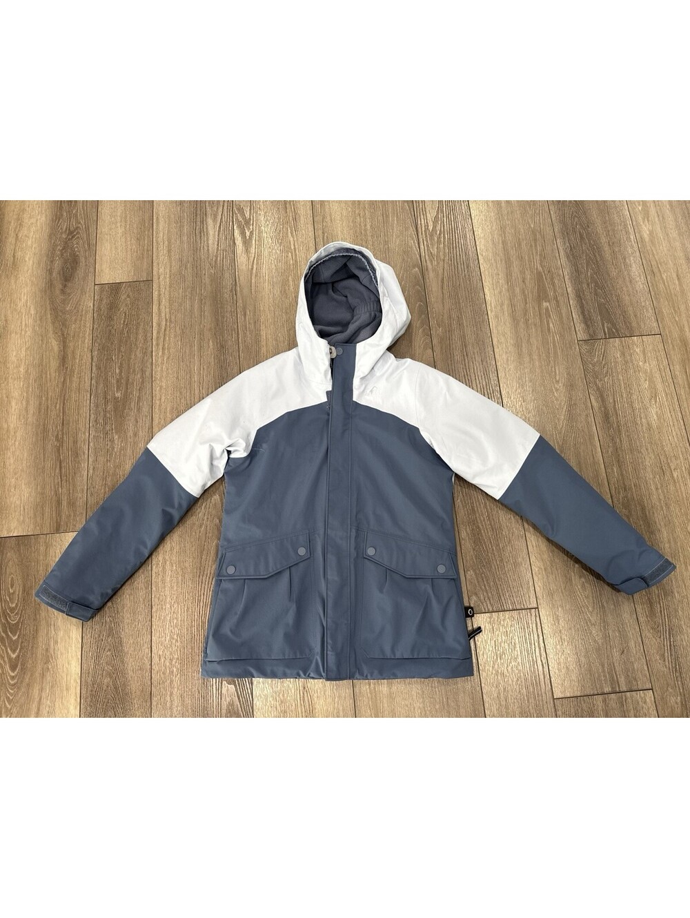 Girls REI Co-op Insulated Jacket Size Medium 10/12 Waterproof Hood Rain Blue EUC